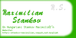 maximilian stankov business card